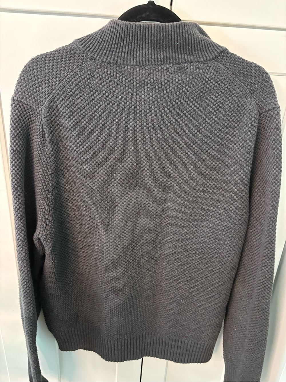 J. Crew Men’s Charcoal Quarter-Zip Textured Knit Sweater - Picture 5 of 6